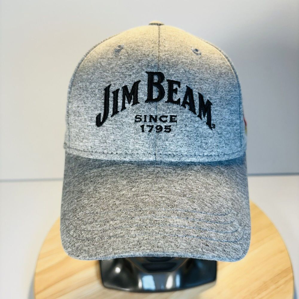 Jim Beam Gray Embroidered Hat Ball Cap Drink Smart Adjustable Style 379